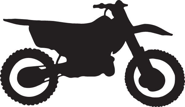 Motocross Clipart Transparent - Decal Dirt Bike Silhouette (600x347)