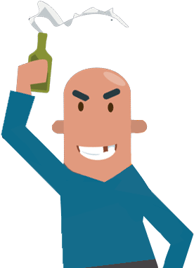 Drunk Driving Accident Recovery Attorney - Cartoon (410x394)