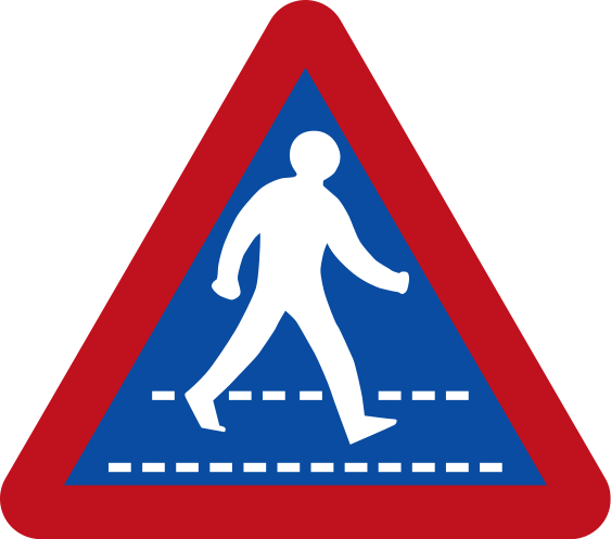 Prevent Pedestrian-related Accidents - Road Signs South Africa Pedestrian Crossing (563x497)
