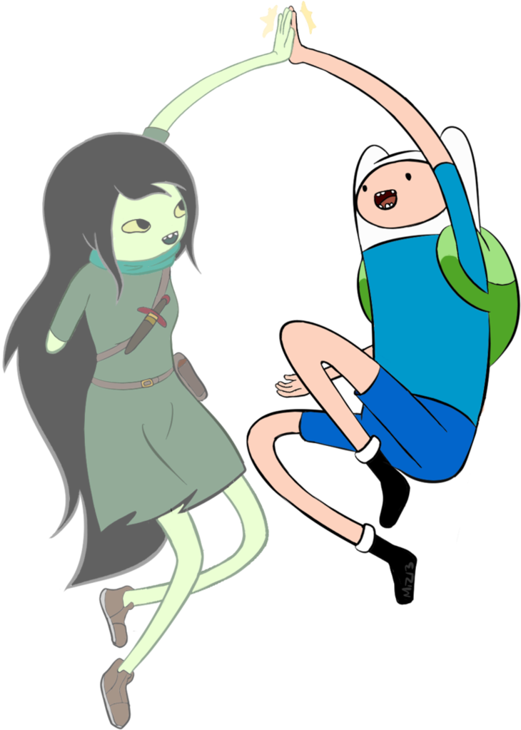 High Fives For Past Selves By Madamemiz - Adventure Time Shoko And Finn (757x1056)