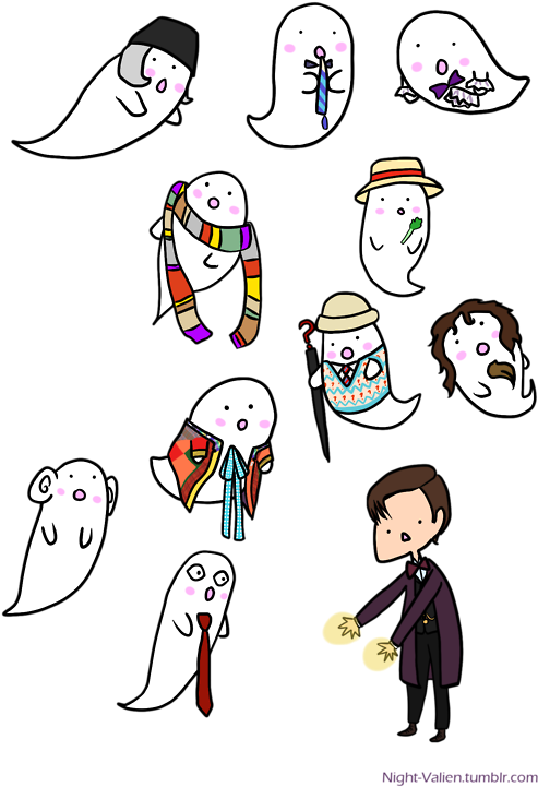 Ghosts Of Doctors Past, Present - Doctor Boo Sticker Set Hoodies & Sweatshirts (500x750)