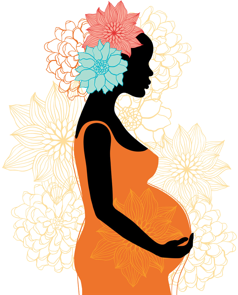 Pregnancy Woman Silhouette Clip Art - Black Pregnant Woman Silhouette (1000x1000)