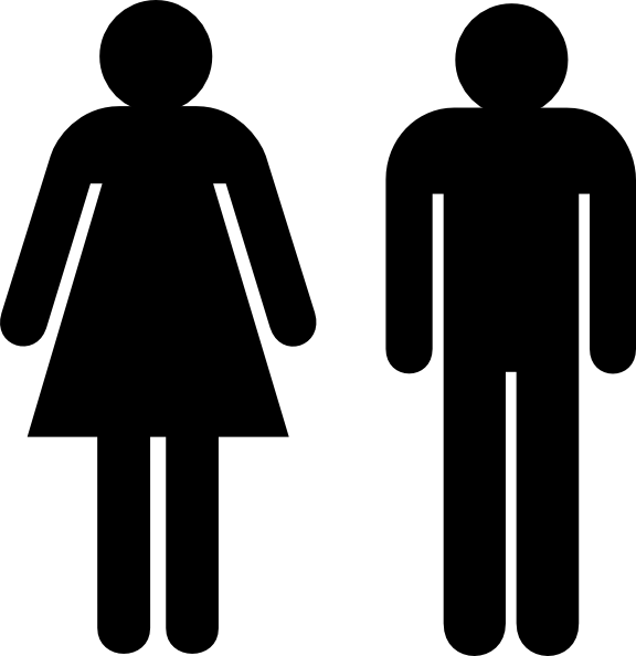 Restroom Signs Clip Art - Boy And Girl Symbol (576x594)