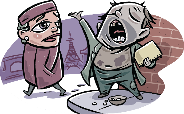 A Passerby Walks Past A Busker Singing On A Street - Street (644x399)