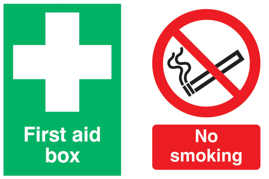 First Aid And No Smoking Signs - First Aid And No Smoking Signs (1000x705)