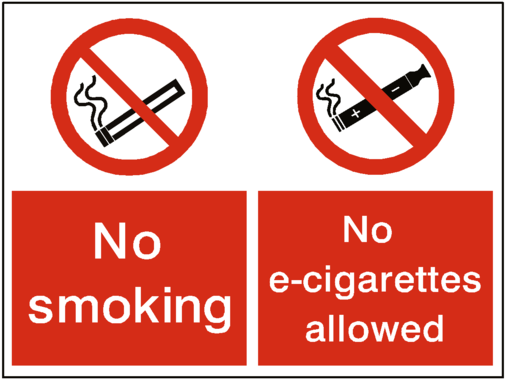 No Smoking No E-cigarette Dual Sign - No Smoking On These Premises Signs (600x600)