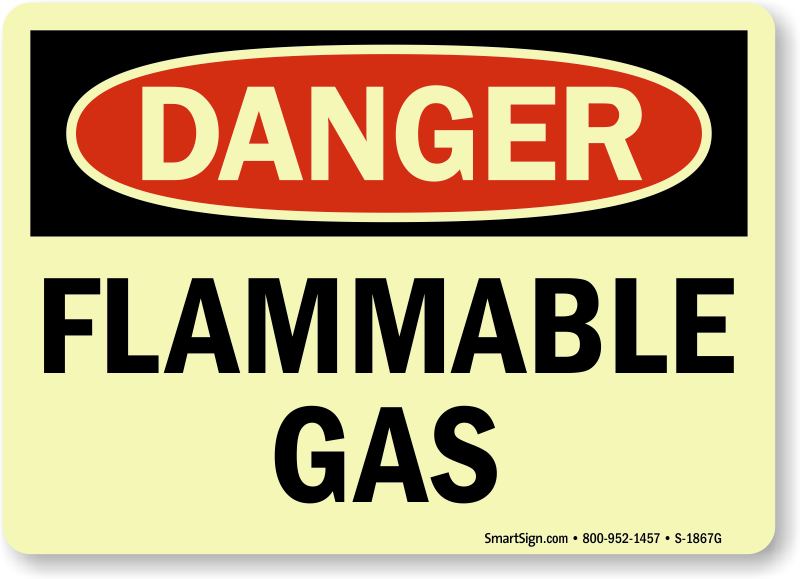 Zoom, Price, Buy - Mysafetysign Flammable Gas Adhesive Signs And Labels (800x579)