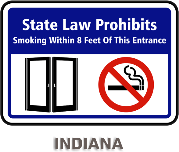 Indiana No Smoking Sign - No Smoking Sign Within 8 Feet (600x530)