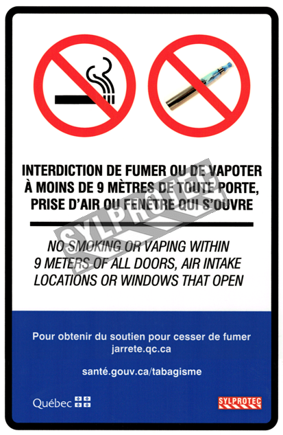 Bilingual Sign "no Smoking Or Vaping Within 9 Meters\ - Sign (800x800)