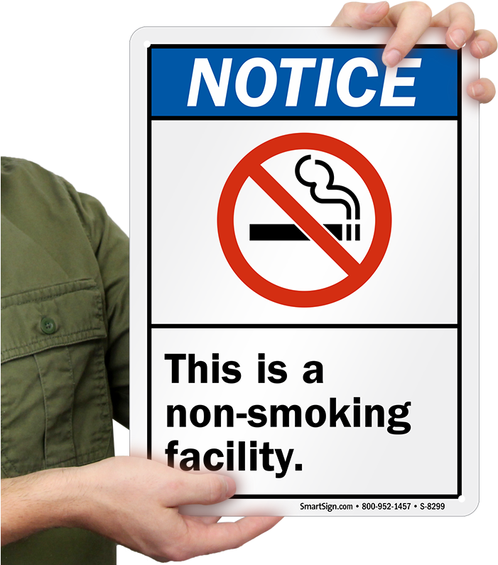 Notice Non Smoking Facility Sign - No Food Or Drink In Waiting Room (800x800)