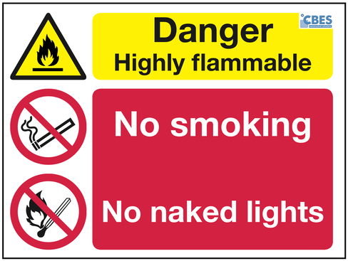 Rigid Pvc No Smoking/no Naked Lights Sign - Signs & Labels - Highly Flammable Sign - Rigid (500x500)