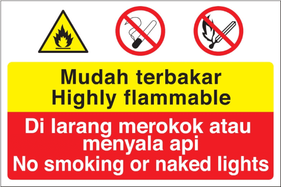 Highly Flammable Area - Stewart Superior Con043fb Screw Pvc Sign 600x450 - (600x600)