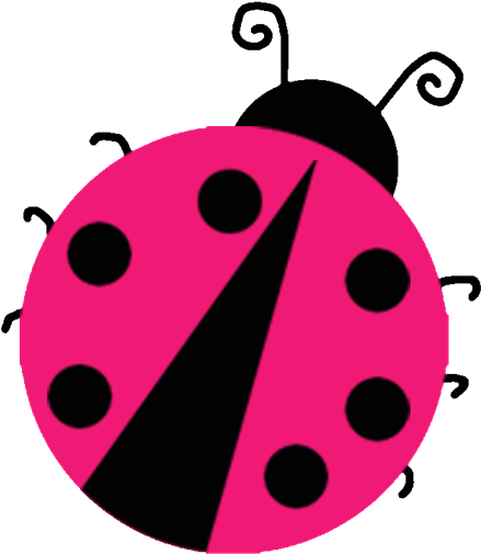 Ladybug - Pink And Black Ladybug (600x512)