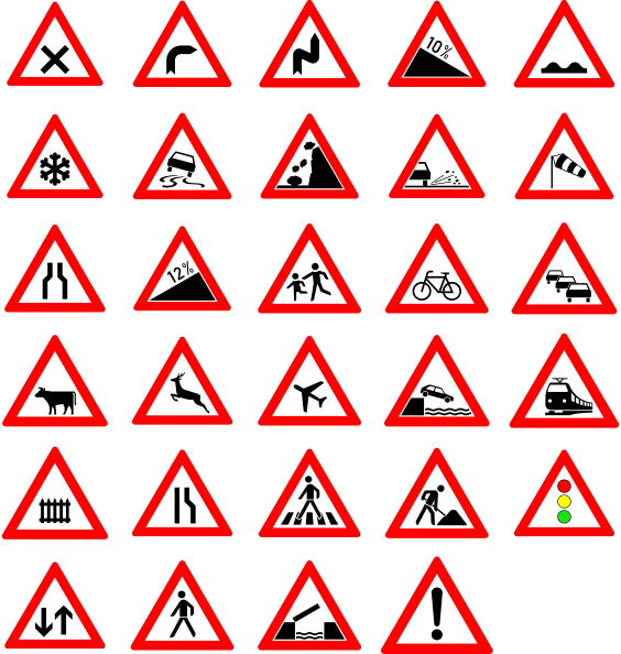 Free Vector Traffic Street Road Signs Clip Art - Road Signs Meaning Philippines (564x594)