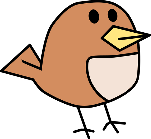 Vector Clip Art Of Small Brown Tweeting Bird - 512 X 512 Png (500x460)