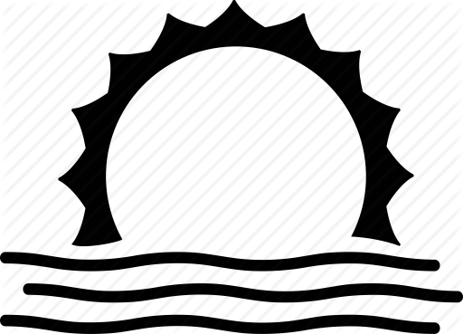 Sunset Effect Png Transparent Clip Art - Sunset Clipart Black And White (512x369)