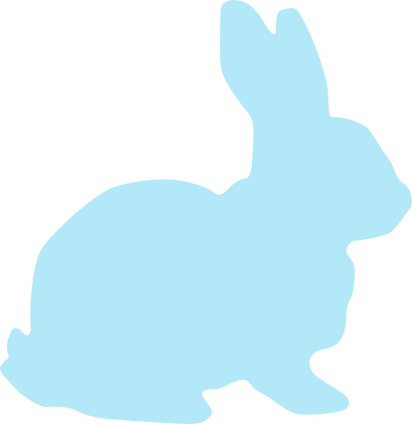 Blue Rabbit Clip Art At Clker - Bunny Outline Blue (582x599)