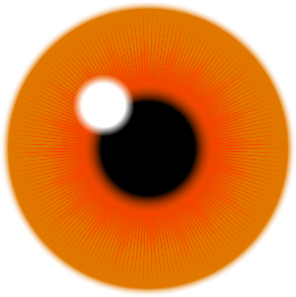 Blue Eyes Clip Art - Orange Eyes Clipart (600x601)