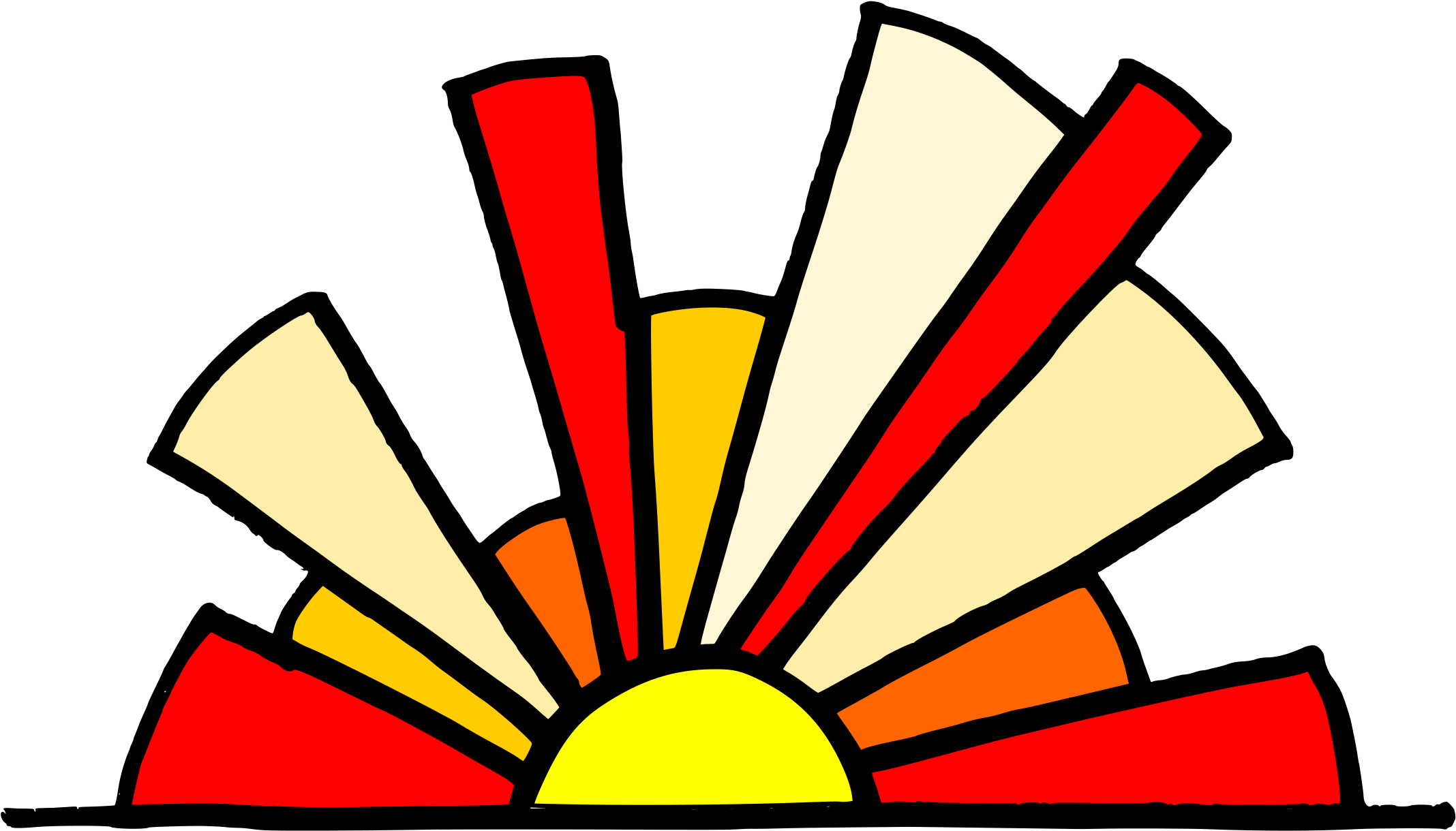 Medium Image - Clip Art Rising Sun (2400x2400)