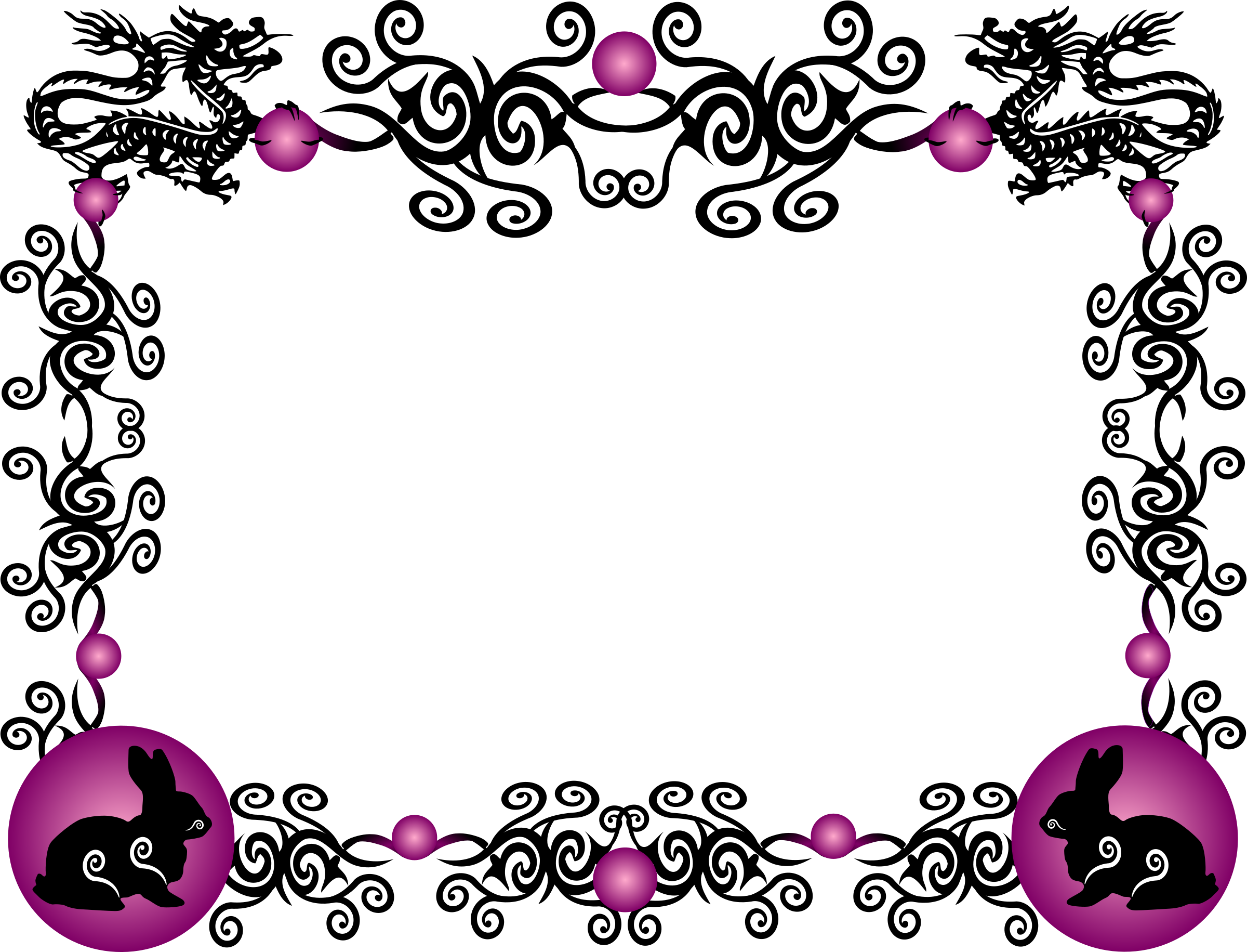 Big Image - Dragon Border Png (2400x1831)