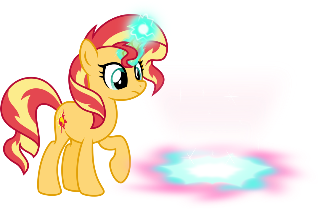 Sunset Opened The Magical Portal By Osipush - Sunset Shimmer Magic (1073x745)