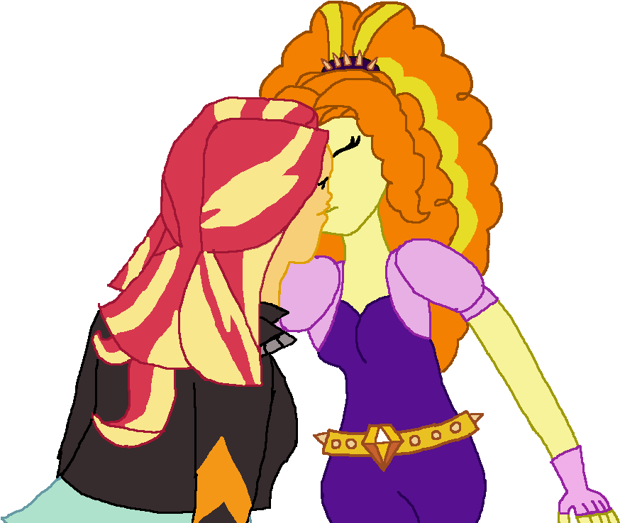 Adagio And Sunset Kissing Again By Ktd1993 - Cartoon (923x758)