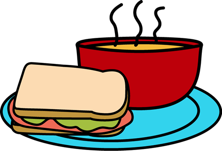 Soup Cartoon - Soup & Sandwich Lunch (450x307)