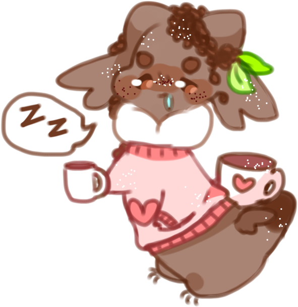Sleepy Coffee Bean Closed) By Mintglowu - Cartoon (753x739)