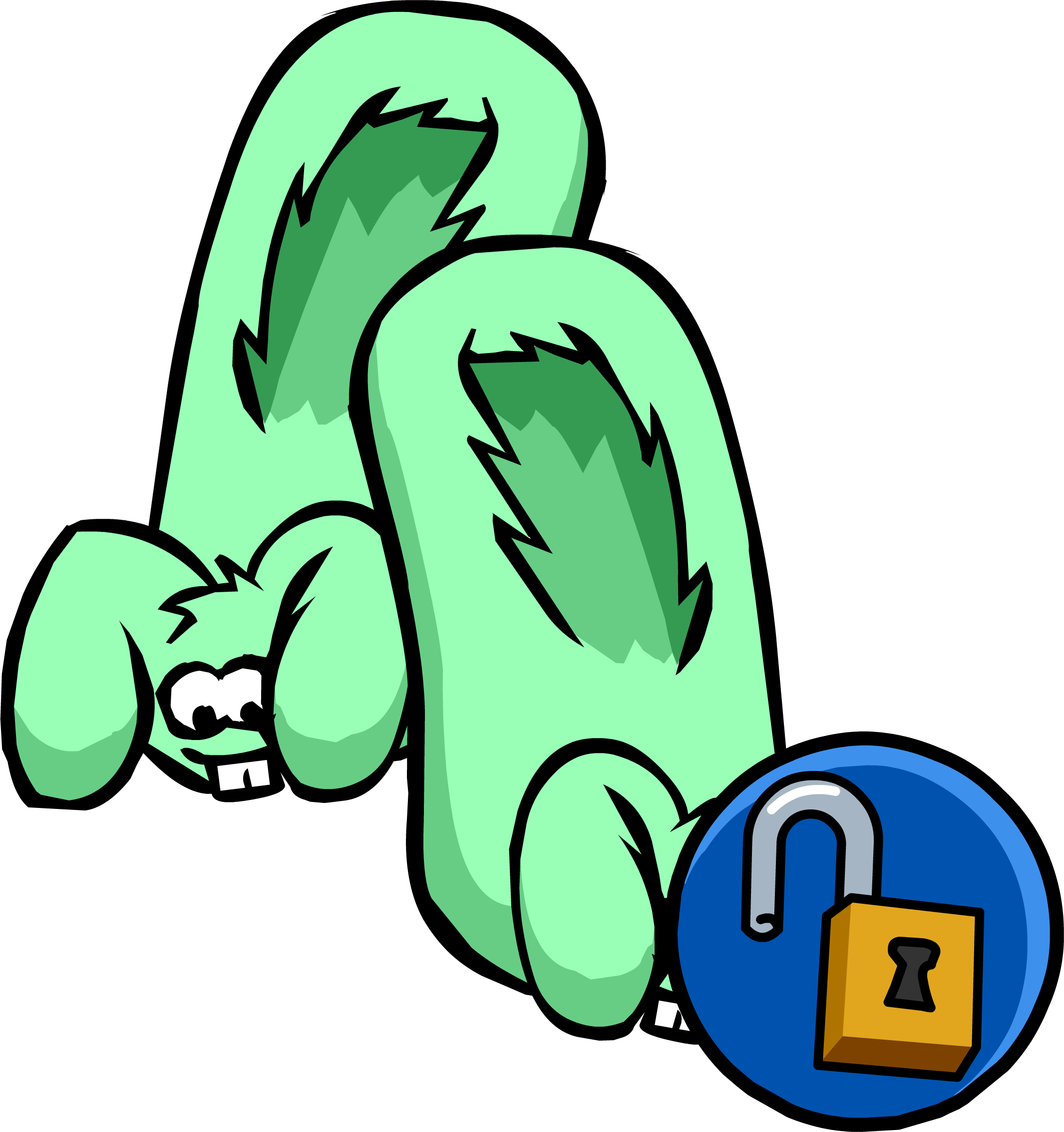 Green Bunny Slippers - Club Penguin Rewritten Codes (2131x2267)