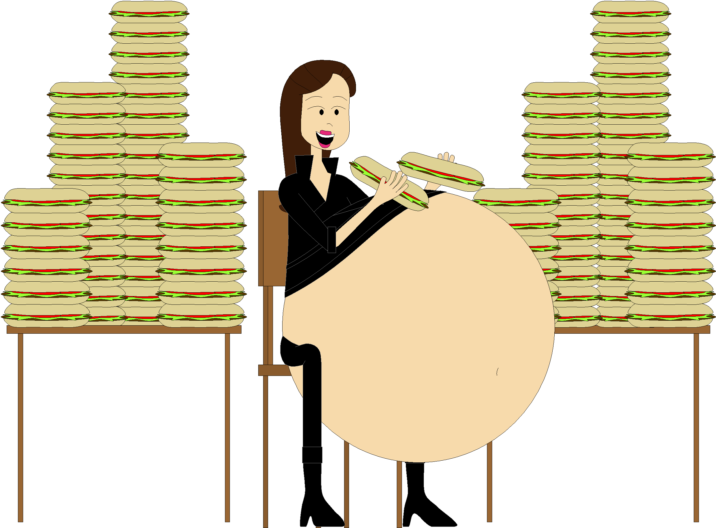 Vanessa's Sandwich Eating Challenge By Angry Signs - Food Challenge (2476x1826)