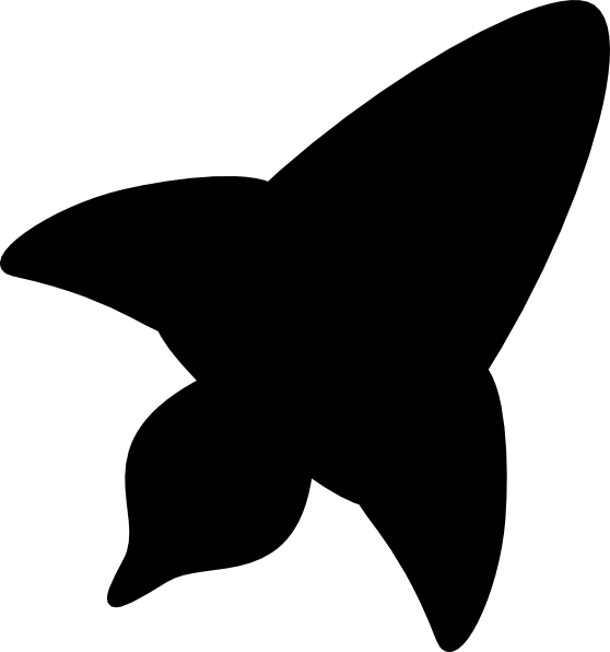 Rocket Clipart Silhouette - Silhouette Of A Spaceship (558x596)