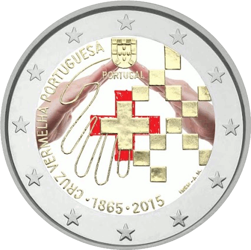 2 Euro Portugal 2015 150 Jahre Rotes Kreuz Portugal - Circle (1000x1002)