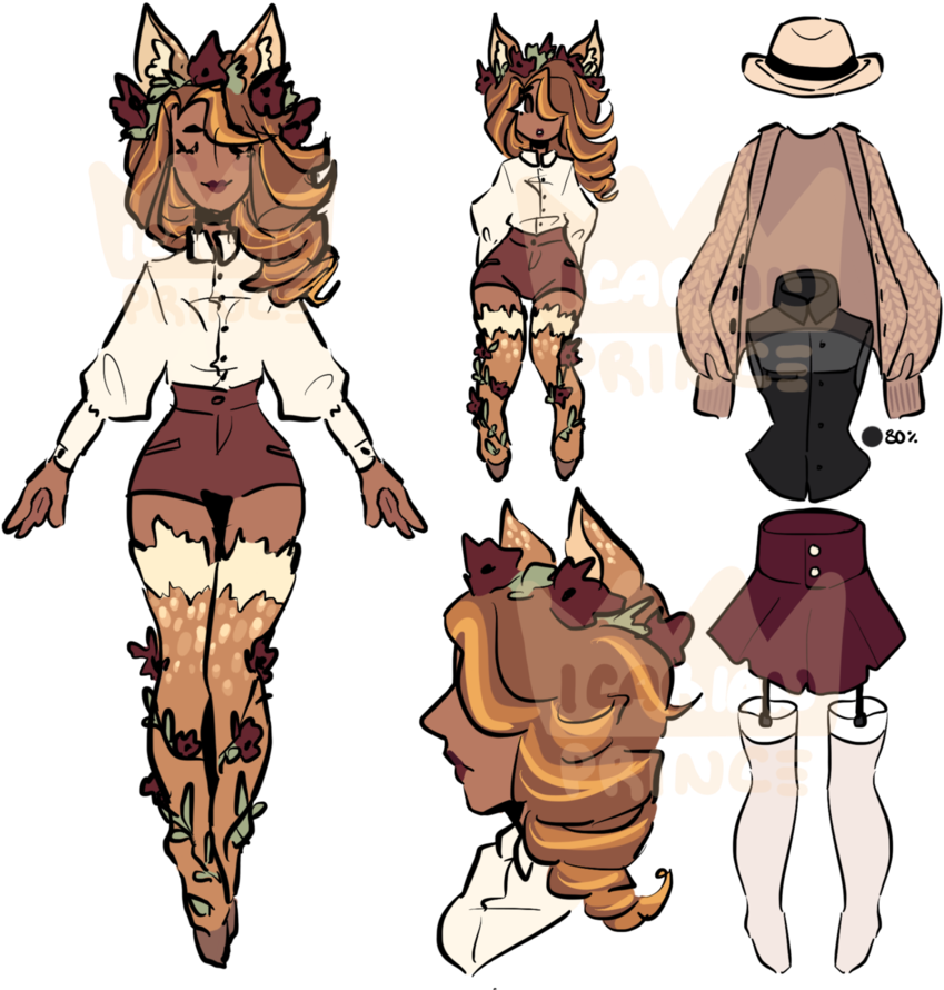 Deer Girl Auction By Star-stickers - Star Stickers Deviantart (894x894)