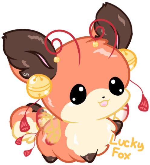 #040 Lucky Fox Floof-fluff Auction - Cartoon (600x600)