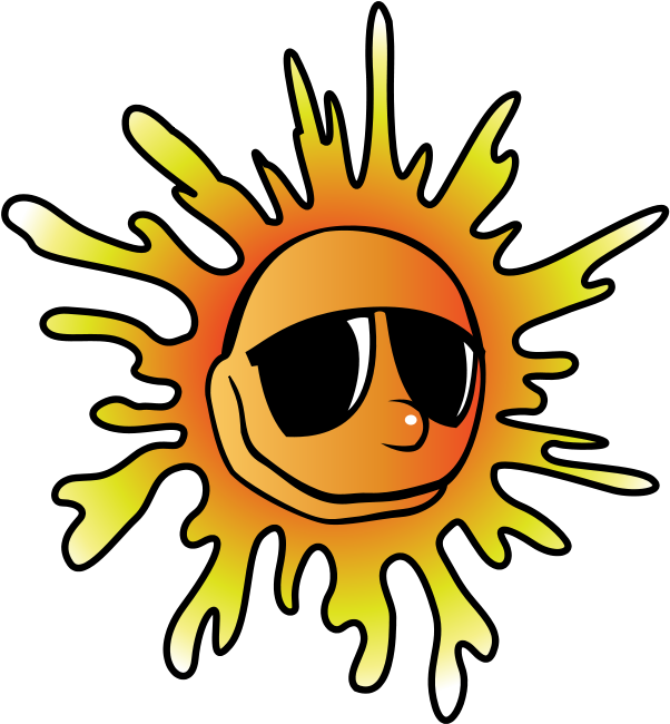 Kids Playing Summer Clipart Clipart - Sun With Glasses Png (800x800)