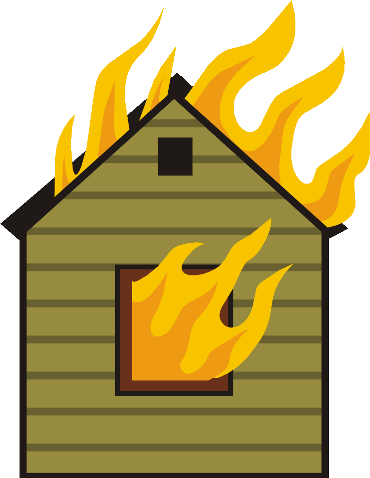 House - House On Fire Clip Art (750x964)