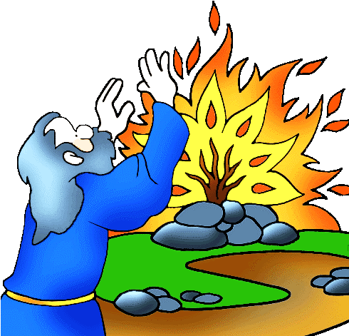 Burning Bush Clipart - Moses And The Burning Bush Clipart (489x478)