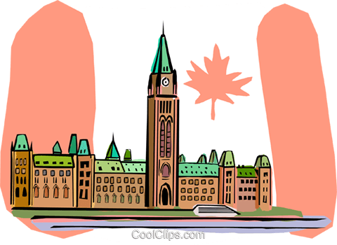 Clip Art Of Parliament Building 16p0226 - Parliament Building Ottawa Clipart (480x350)