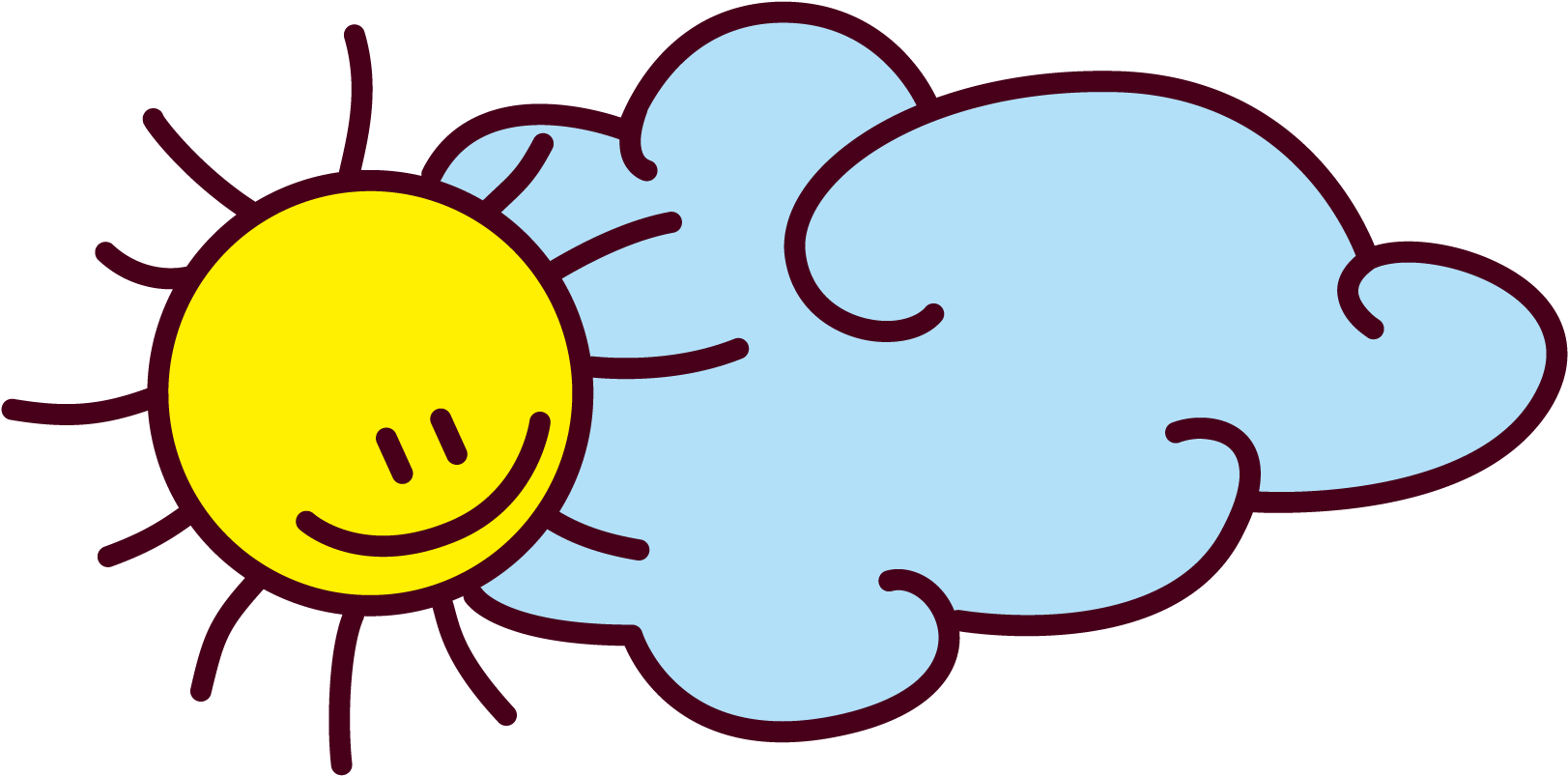 Sun And Clouds - Sun And Cloud Cartoon Png (1701x1275)