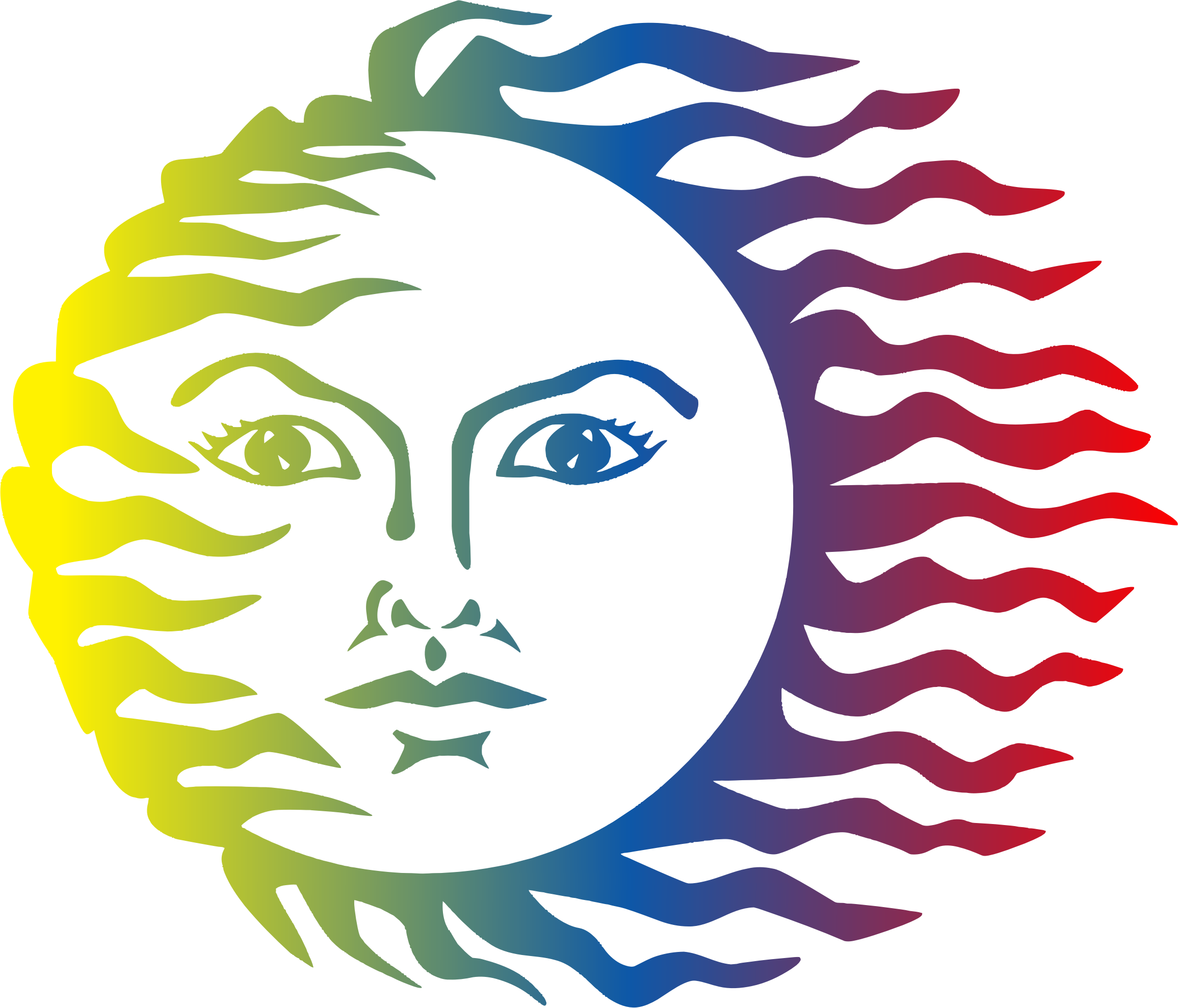 Sun Face - Colorful Sun (2311x1978)