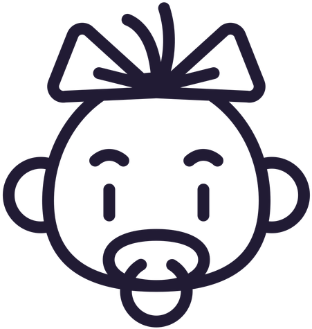 Baby Girl Head Stroke Icon Transparent Png - Scalable Vector Graphics (512x512)