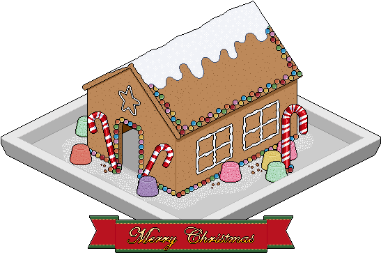 Habbo Stickers For Christmas - Gingerbread House (582x380)