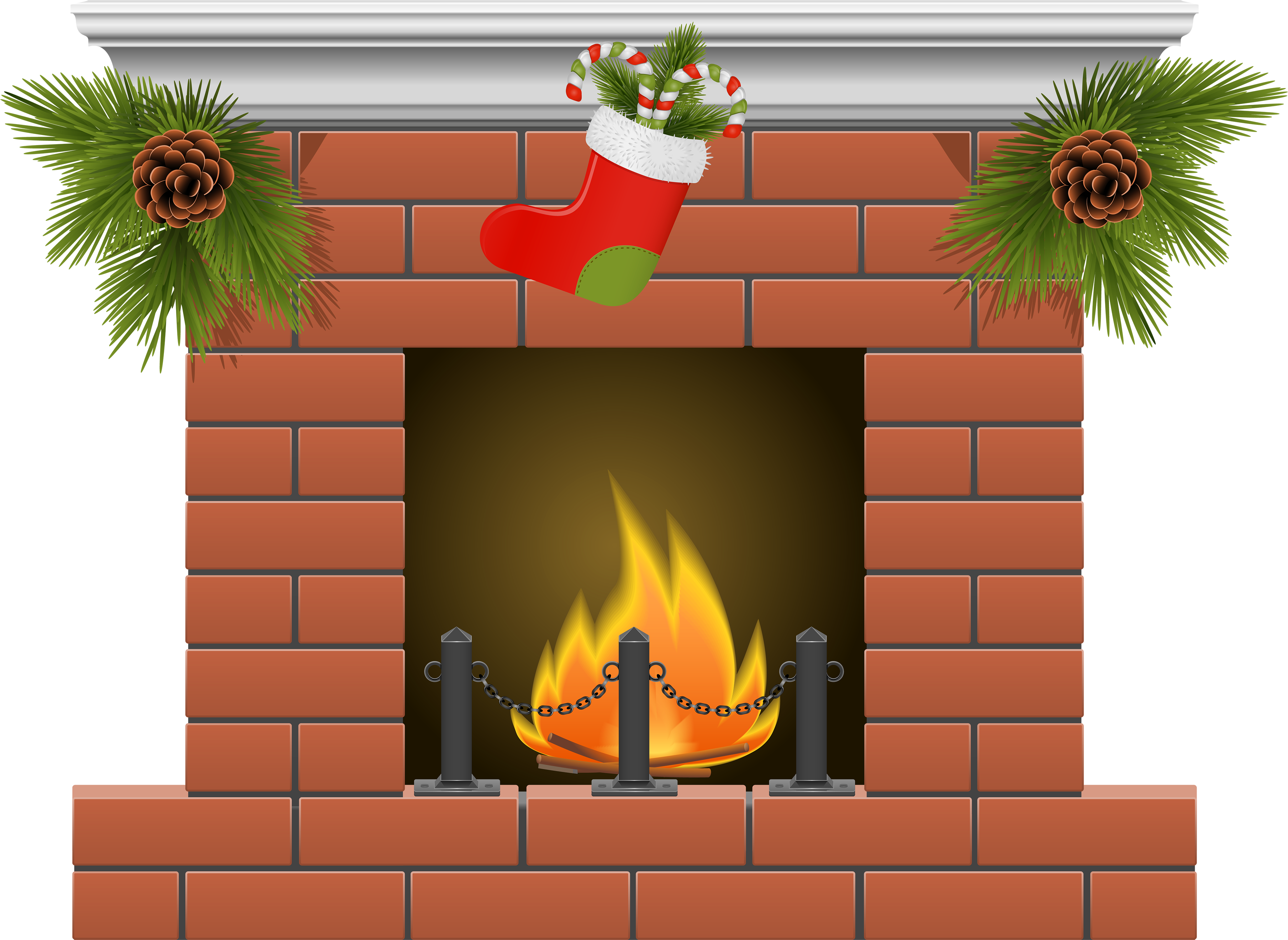 Christmas Fireplace Clipart (4000x2919)