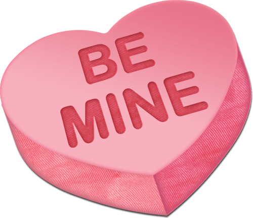 Valentine Candy Clipart - Valentines Day Be Mine (500x431)