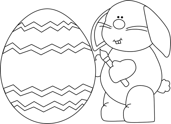 Giant Clipart Easter Egg - Easter Bunny To Paint (550x399)