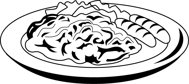 Scrambled Egg Clipart Black And White - Scrambled Eggs Black And White (633x280)
