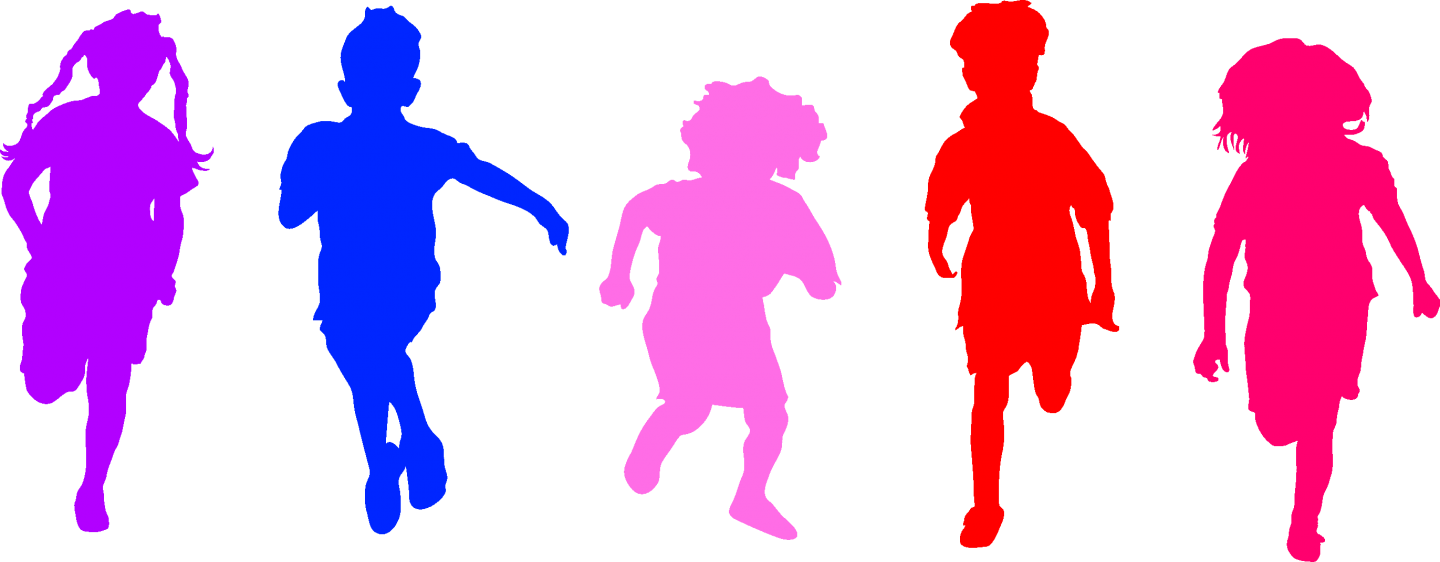 Recently I Visited A Neighbor Home And There Was A - Children Running Silhouette (1440x562)