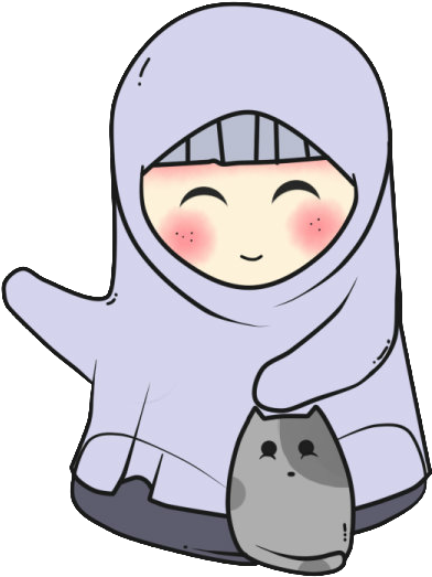 Freebies Doodle Muslimah And Cat - Girl Muslimah With Telekung Gif (415x538)