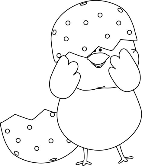 Easter Chick Clip Art - Easter Chick Clipart Black And White (470x550)