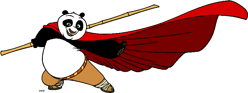 Po Wearing Cape - Kung Fu Panda 2 (831x329)